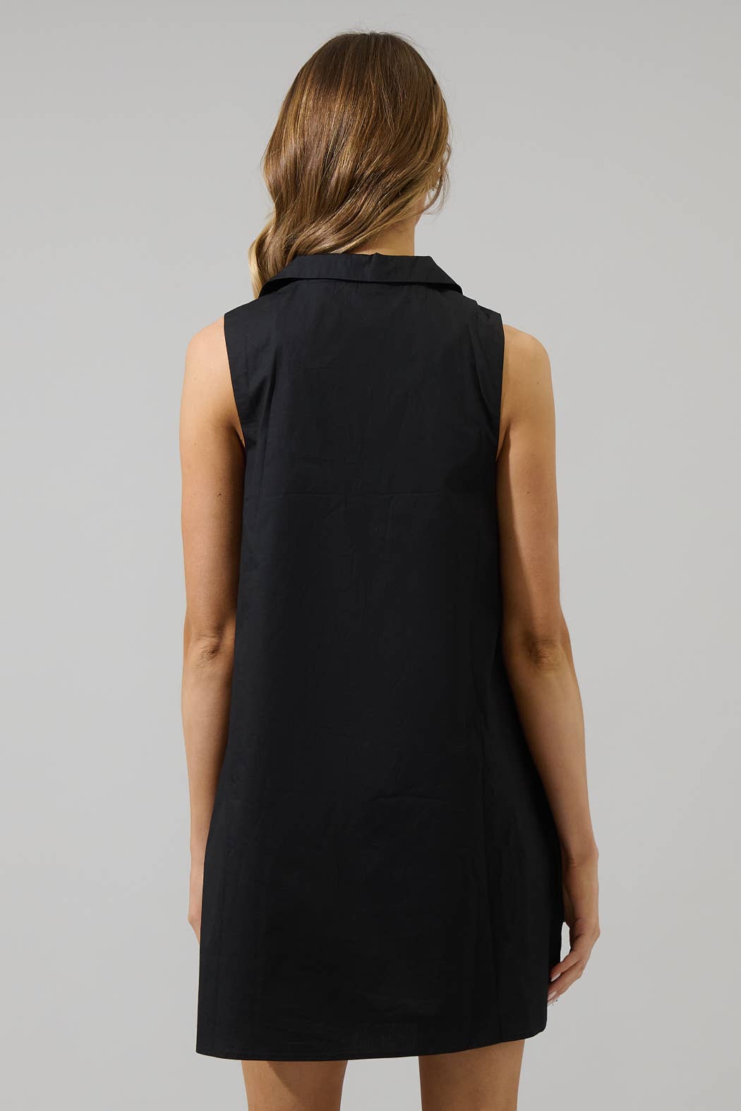 Lexya Collared Shift Mini Dress Black / S by Sugarlips