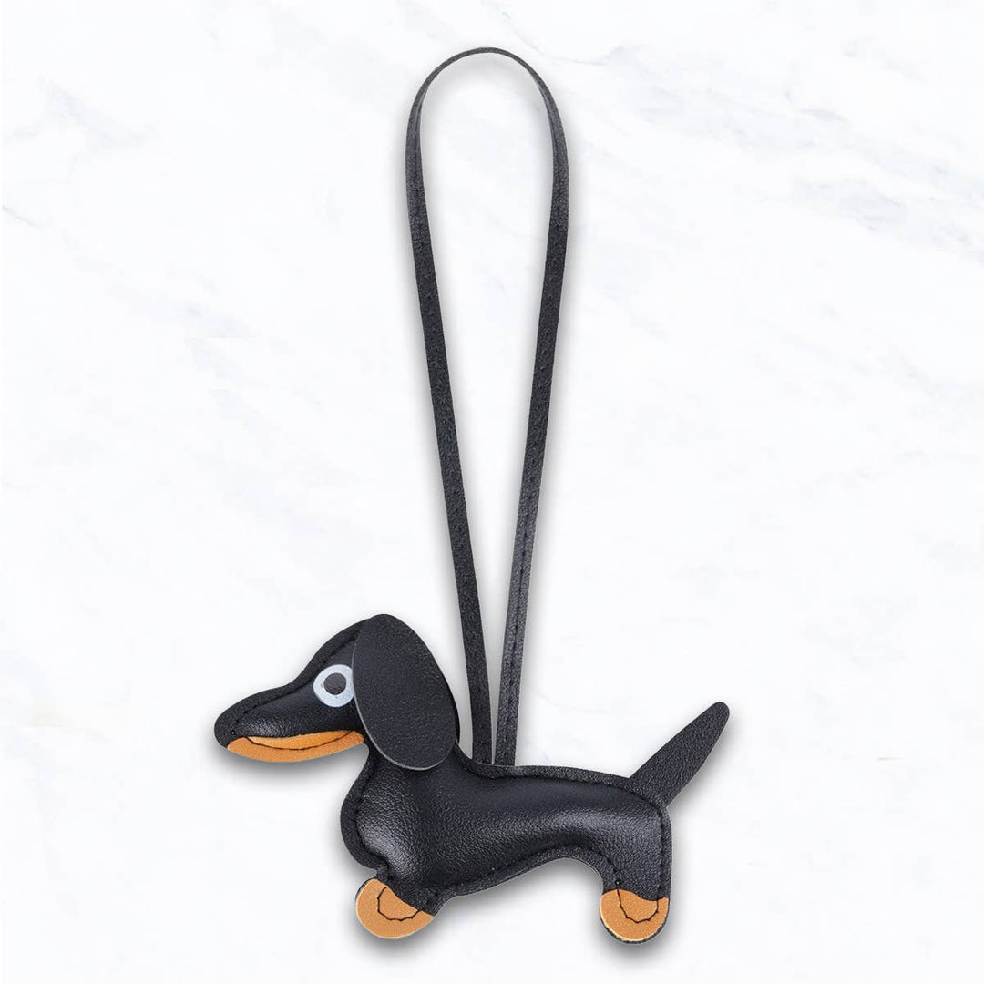 Dachshund Leather Bag Charm