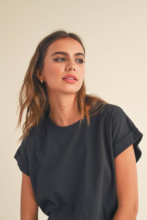 Crystal Cuff Sleeve Tee