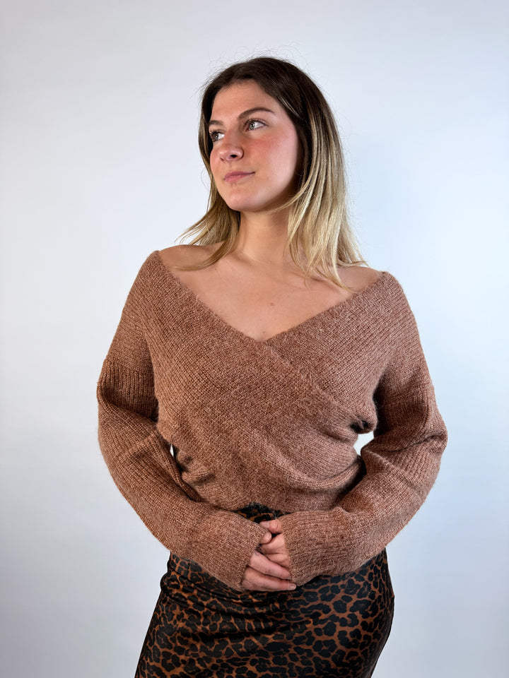 Charliette Wrap Front Sweater - Sienna