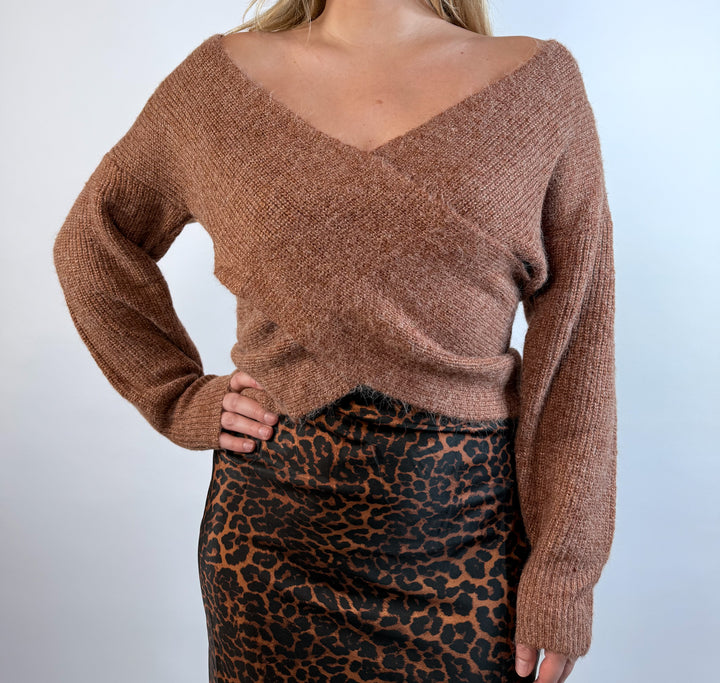 Charliette Wrap Front Sweater - Sienna