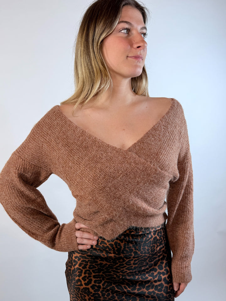 Charliette Wrap Front Sweater - Sienna