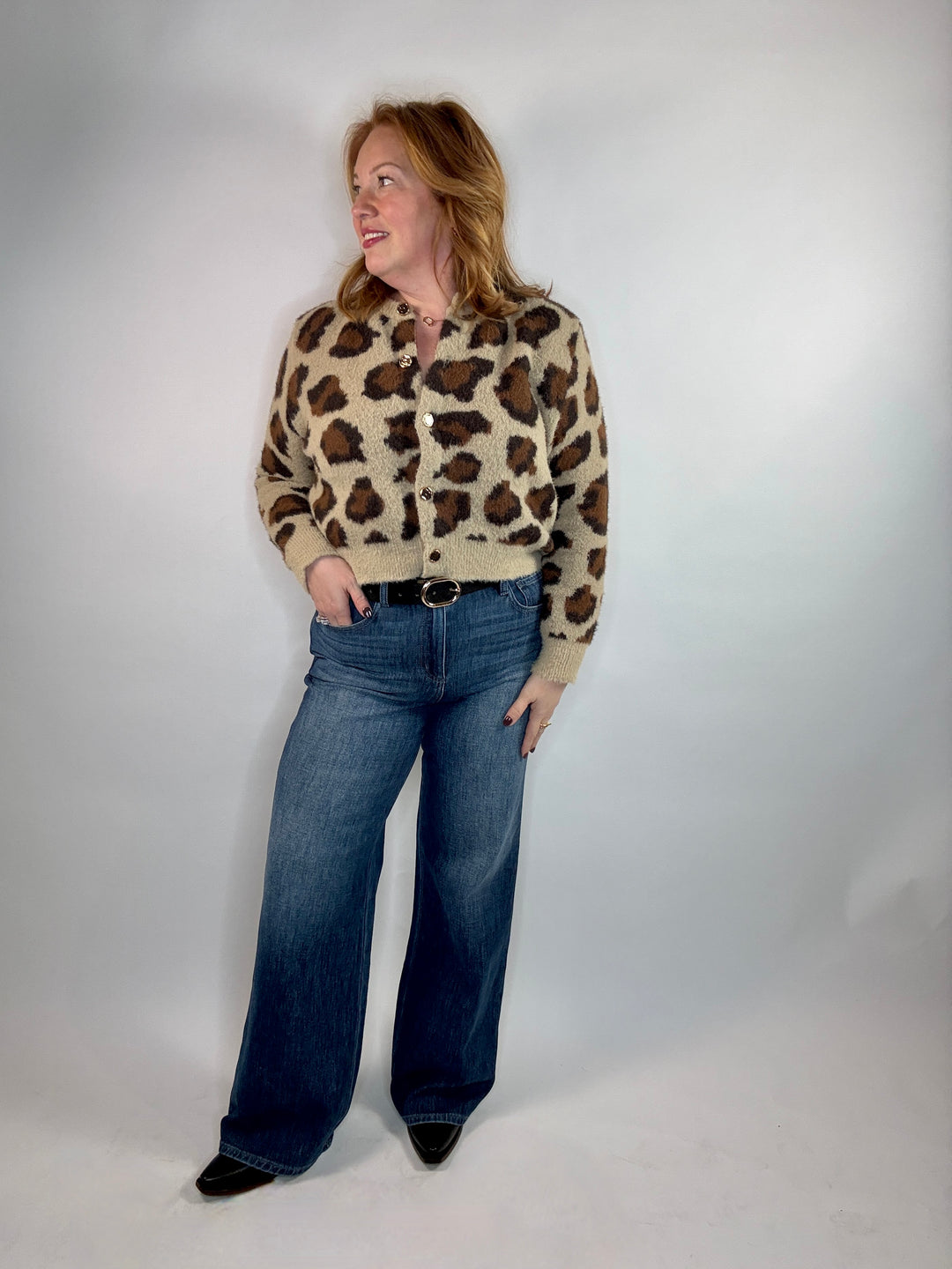Olivia Leopard Print Cardigan