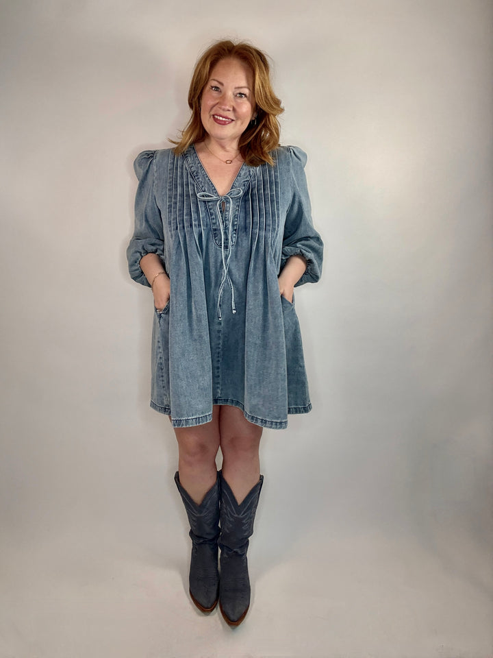 Laurel Long Sleeve Denim Dress