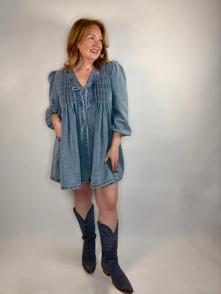 Laurel Long Sleeve Denim Dress