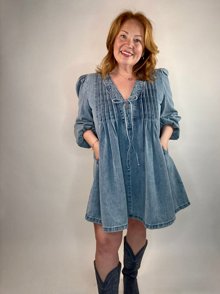 Laurel Long Sleeve Denim Dress