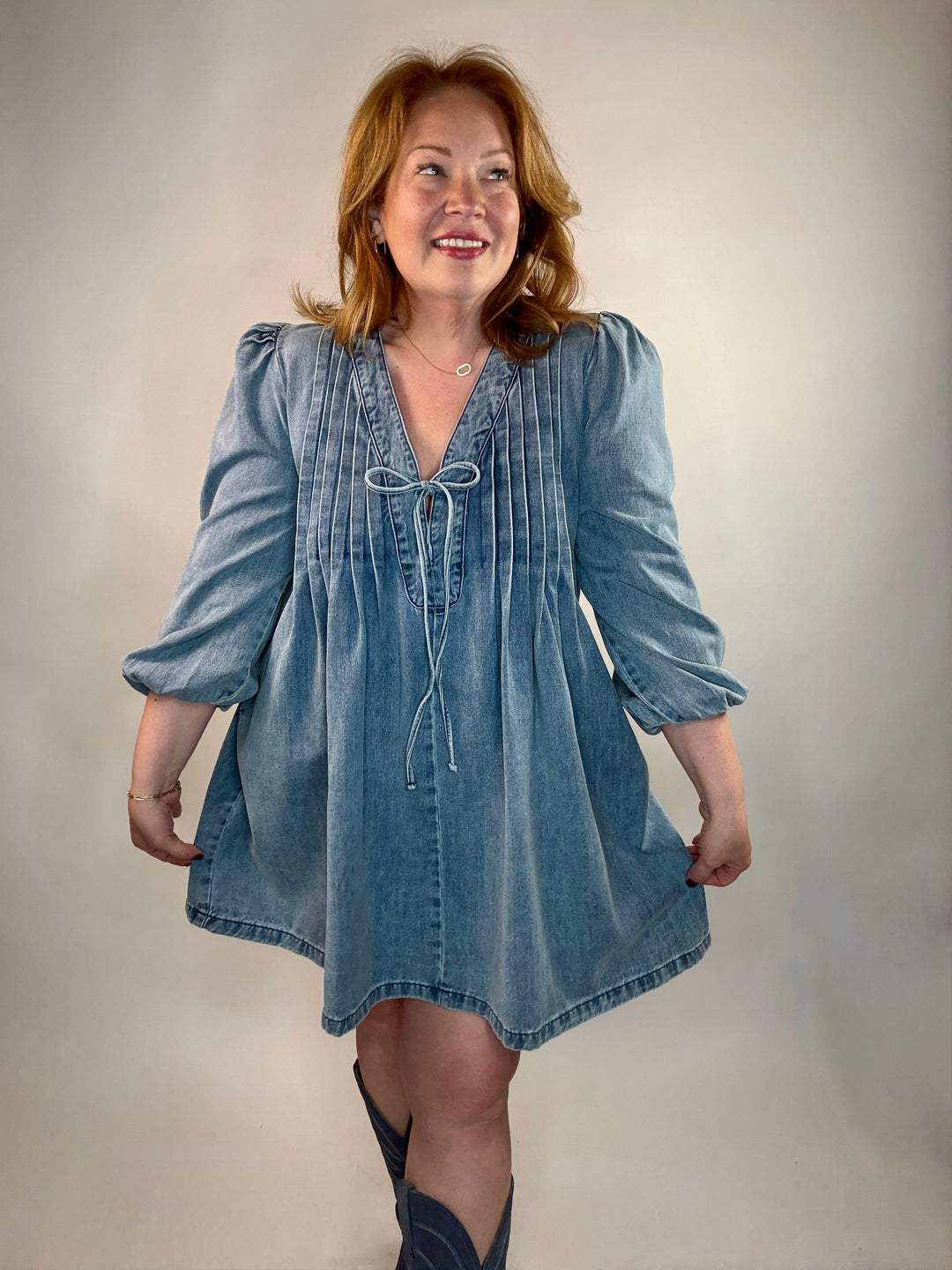 Laurel Long Sleeve Denim Dress