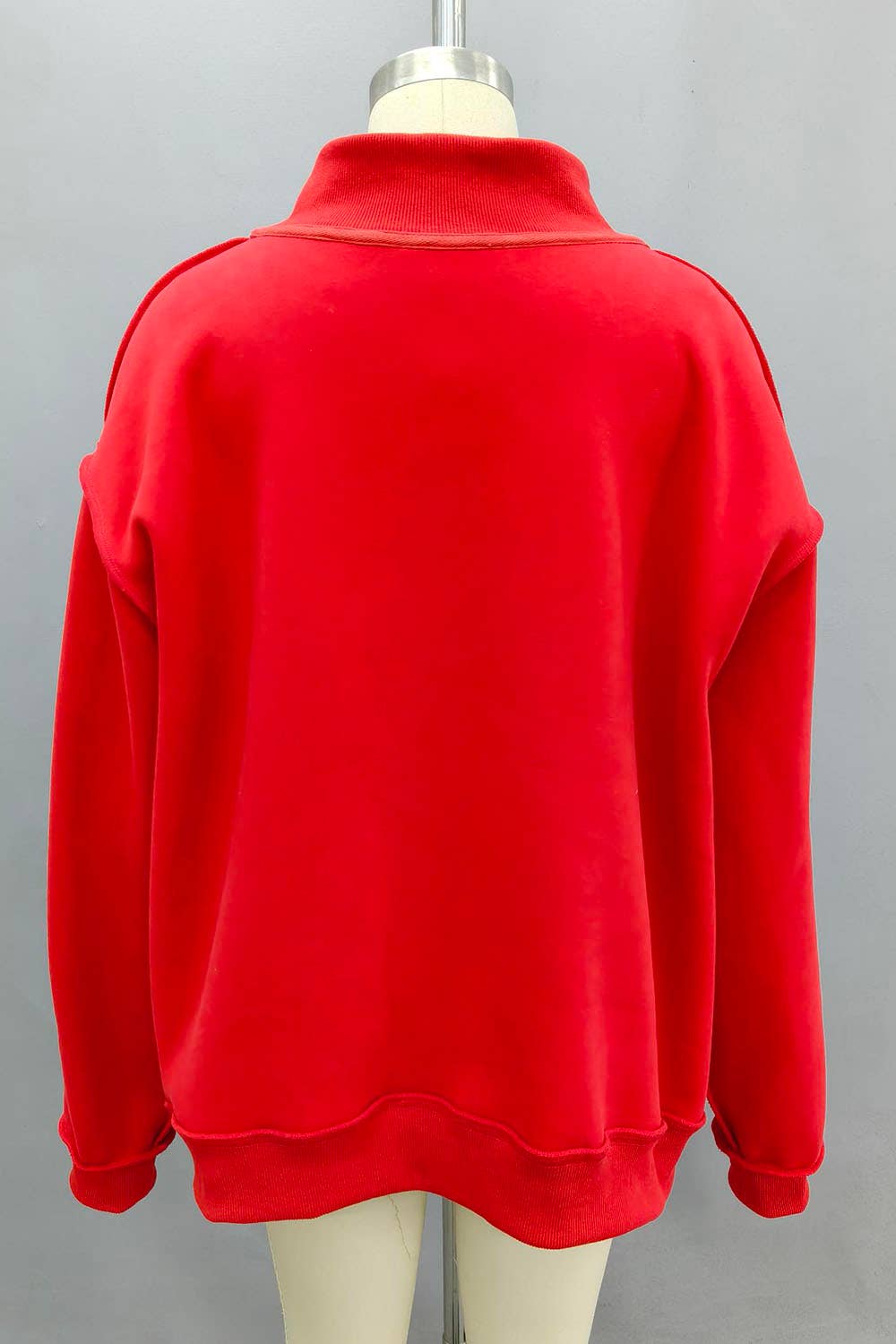 Red OHIO Embroidered Mockneck