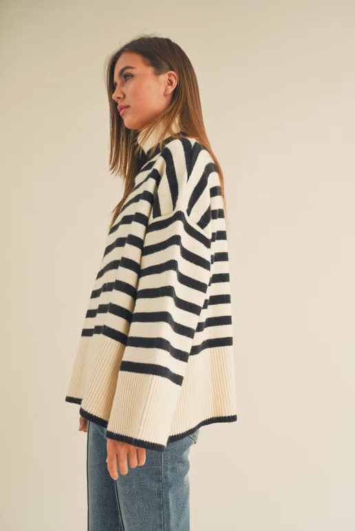 Cameron Striped Turtleneck Sweater