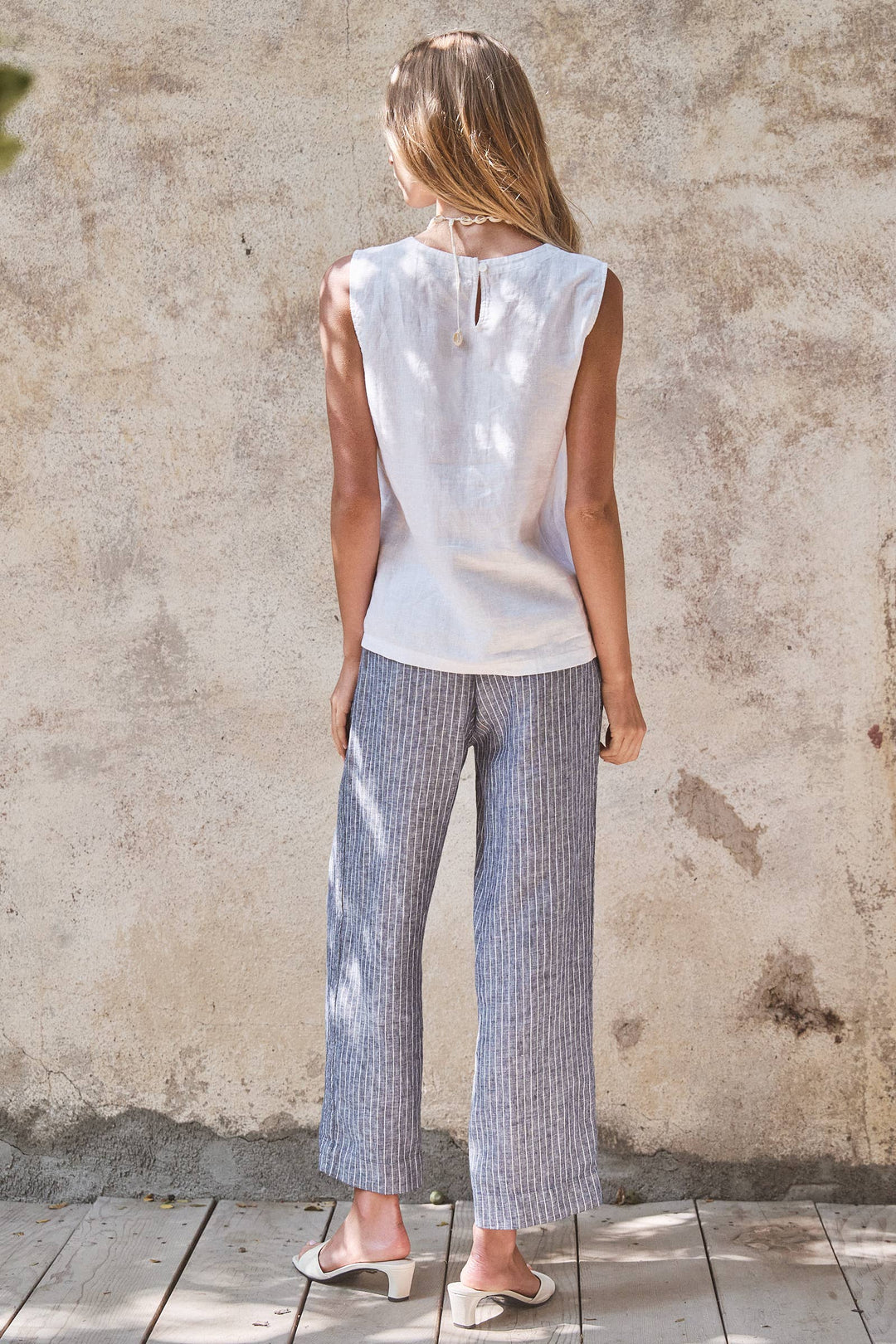 Superior Linen Wide-Leg Drawstring Pants