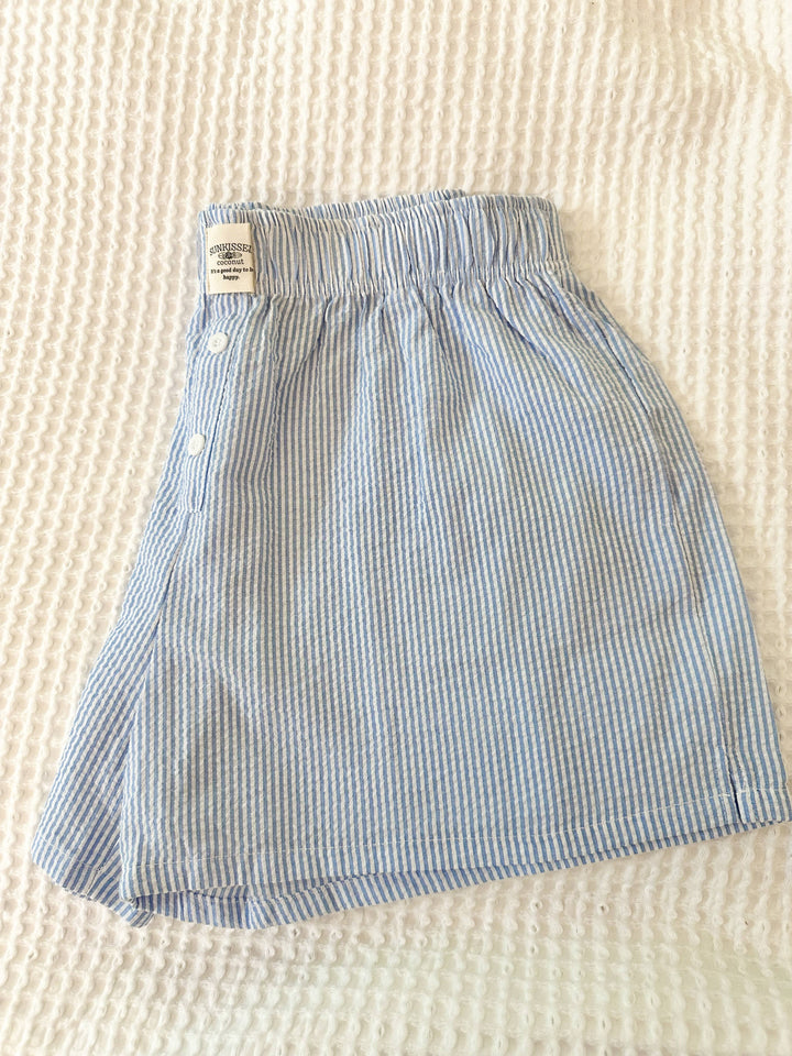 Everyday Boxer Shorts - Blue Seersucker