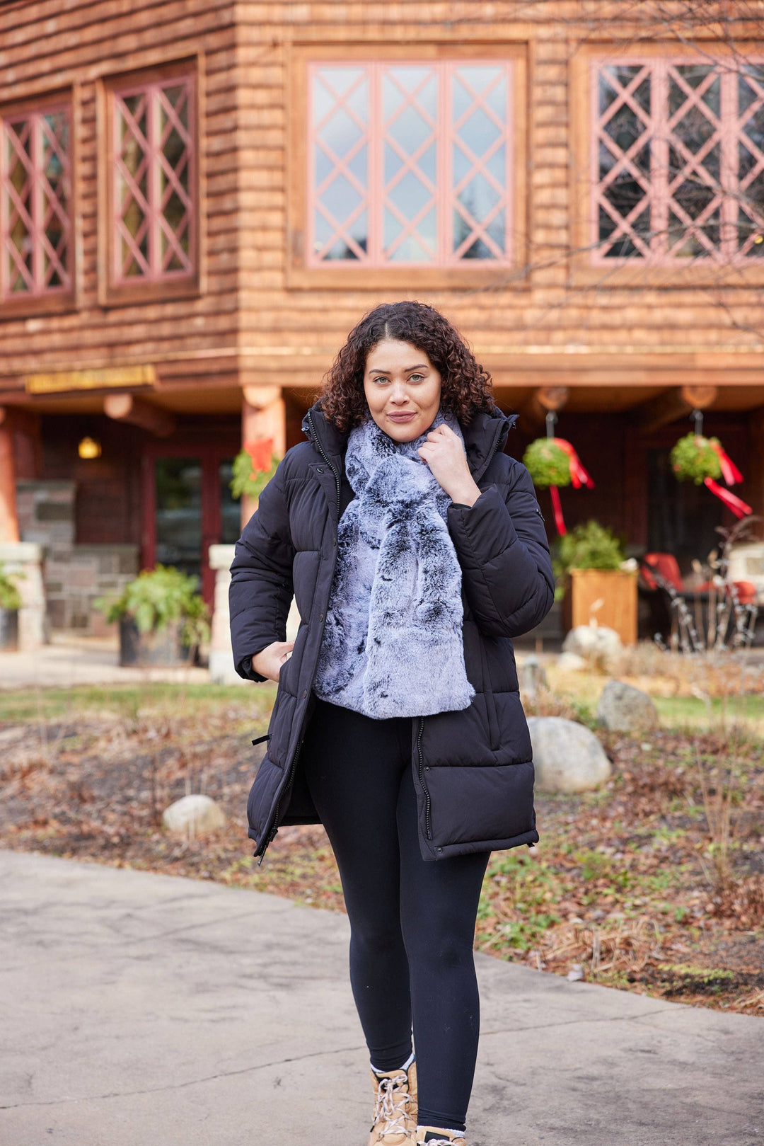 Camelia Fur Wrap Scarf