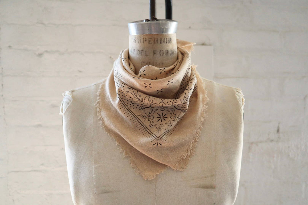 Raw Silk Bandana - Oatmeal
