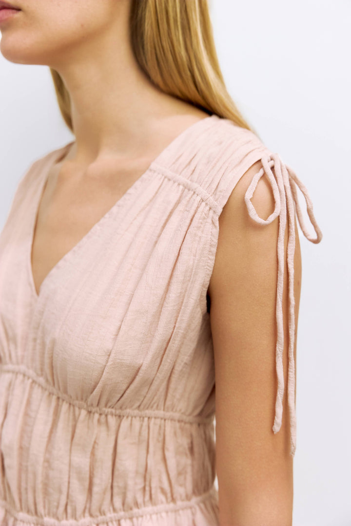 Cleo Top | Gathered Sleeveless Blouse