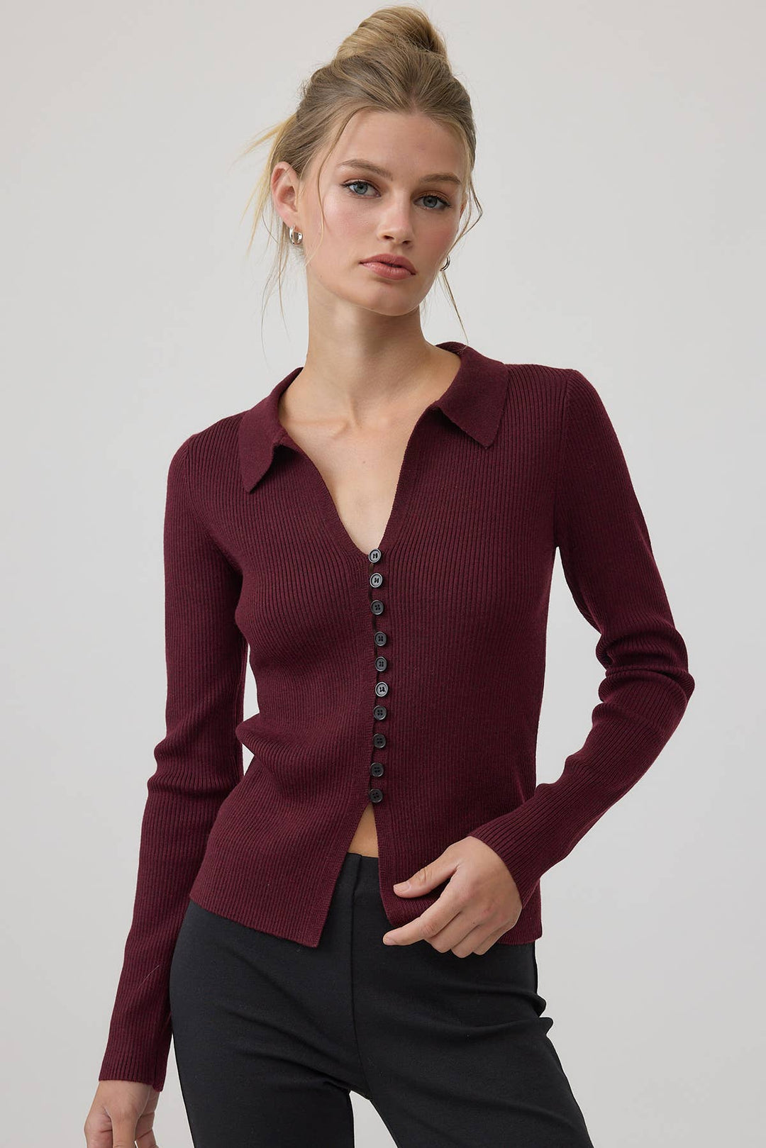 Malaga Ribbed Collar Cardian