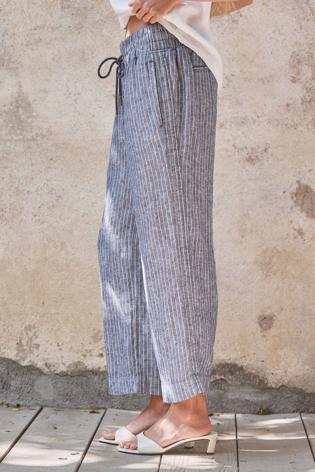 Superior Linen Wide-Leg Drawstring Pants