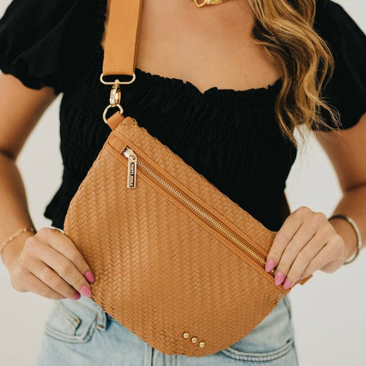 Claire Diagonal Woven Sling Bag