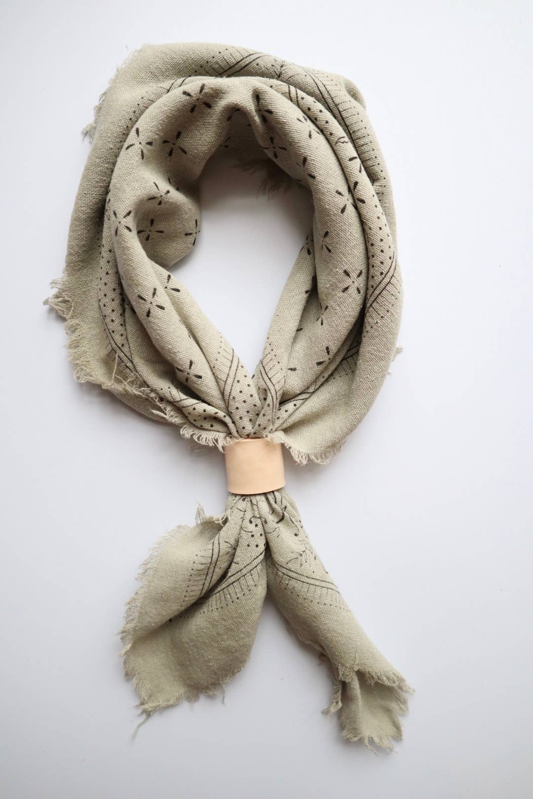Raw Silk Bandana- Sage Grey