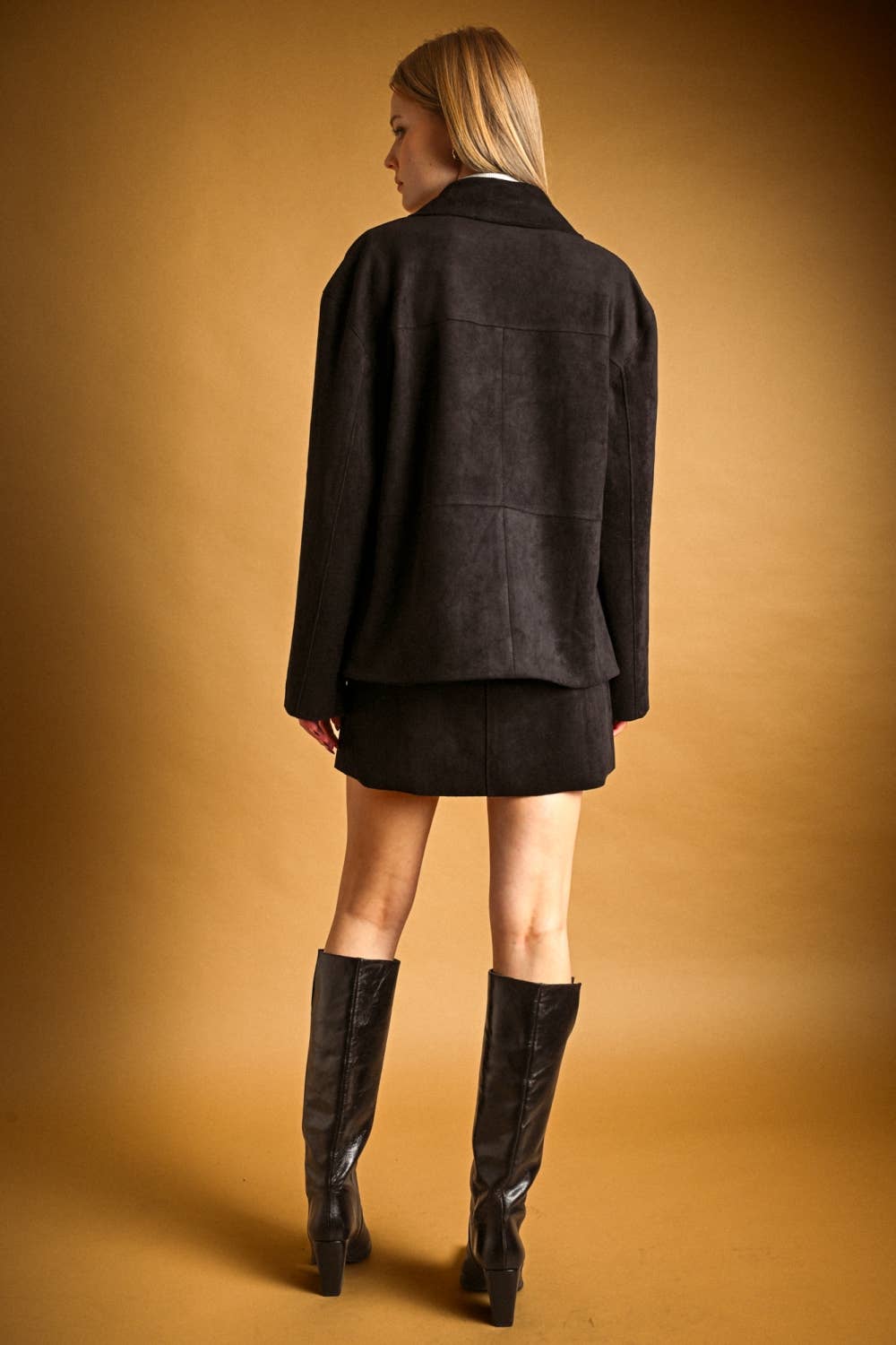 Tori Straight "Suede" Mini Skirt