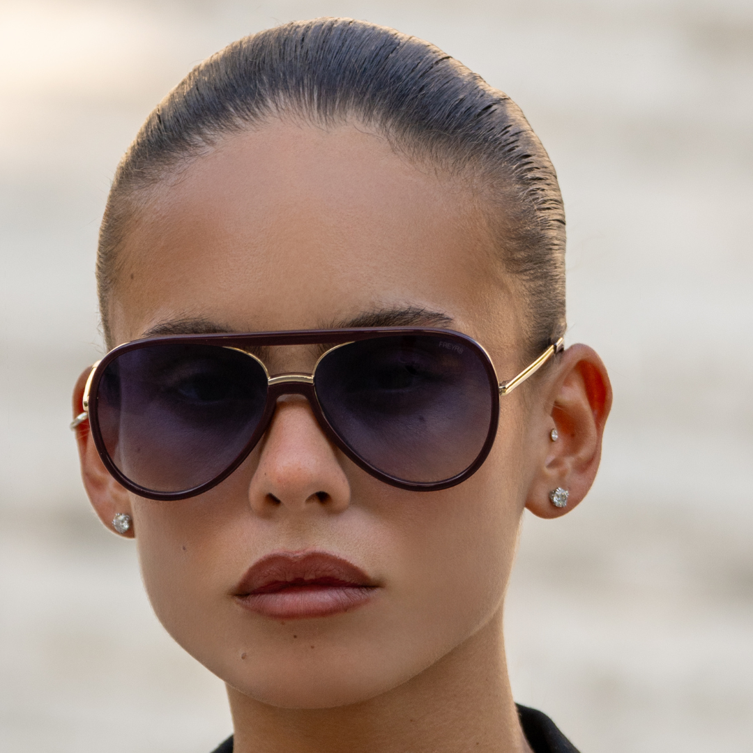 FREYRS Eyewear - Shay (NEW) Unisex Aviator Sunglasses: Burgundy