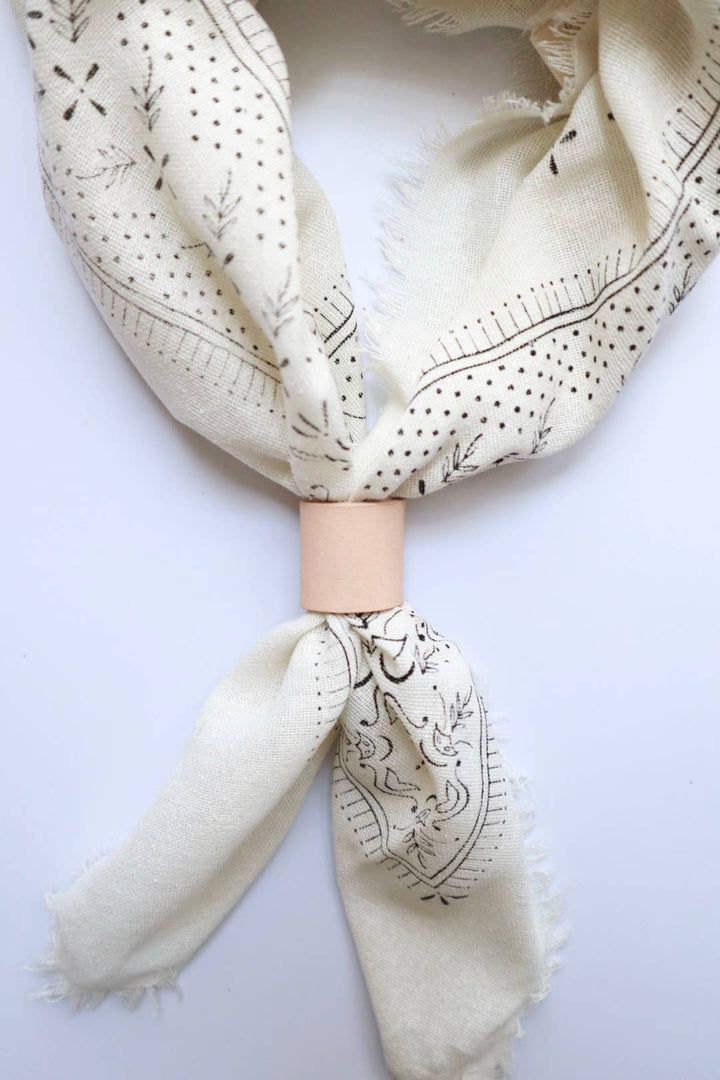 Raw Silk Bandana - Cream