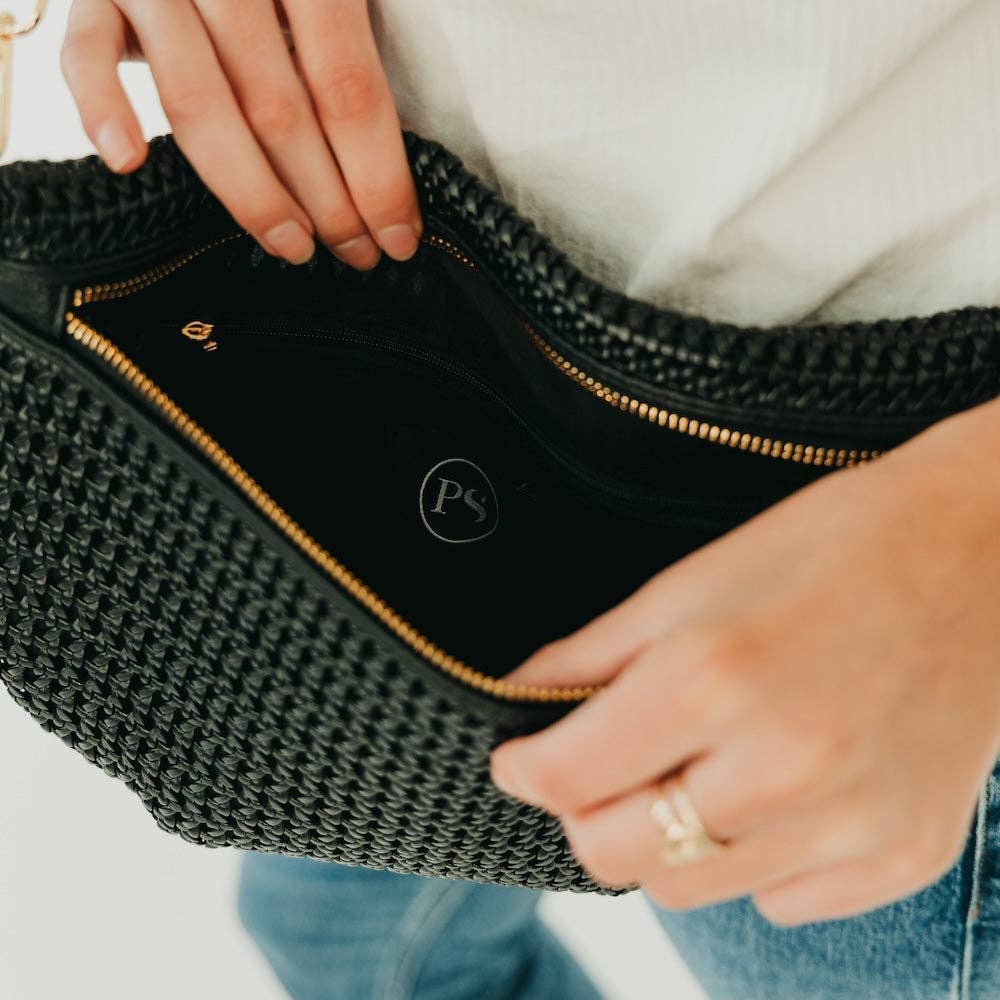 Claire Hollow Woven Sling Bag