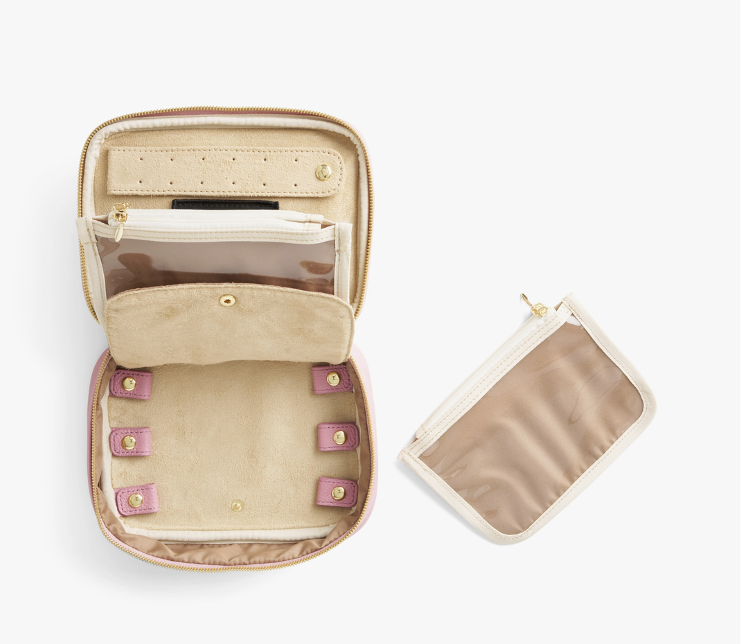 Isabella Leather Jewelry Case  - Rose