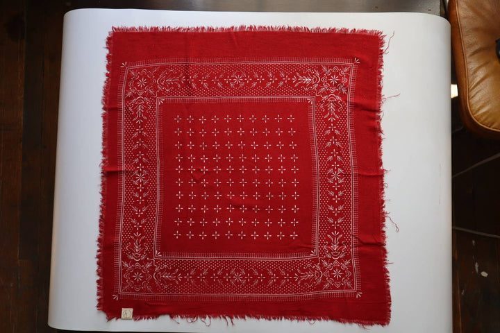 Raw Silk Bandana- Red