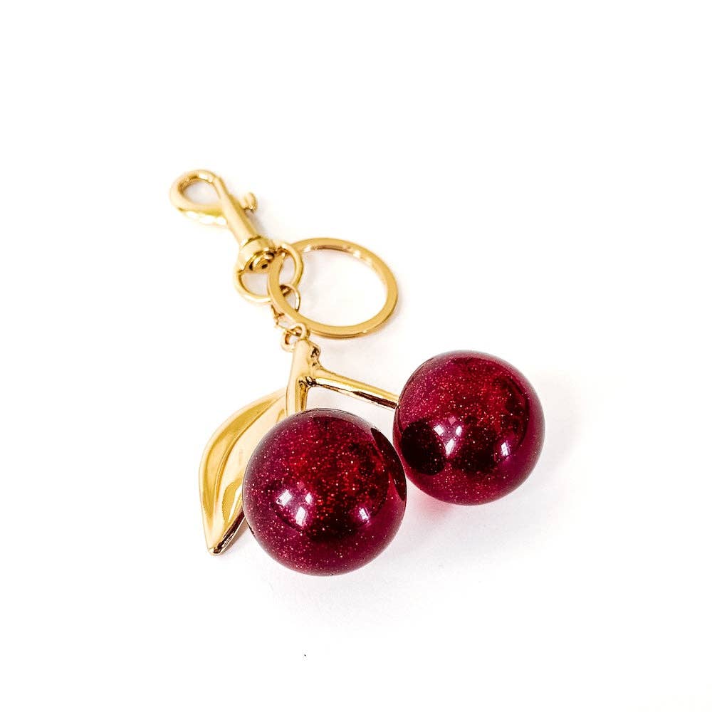 Golden Cherry Bag Charm