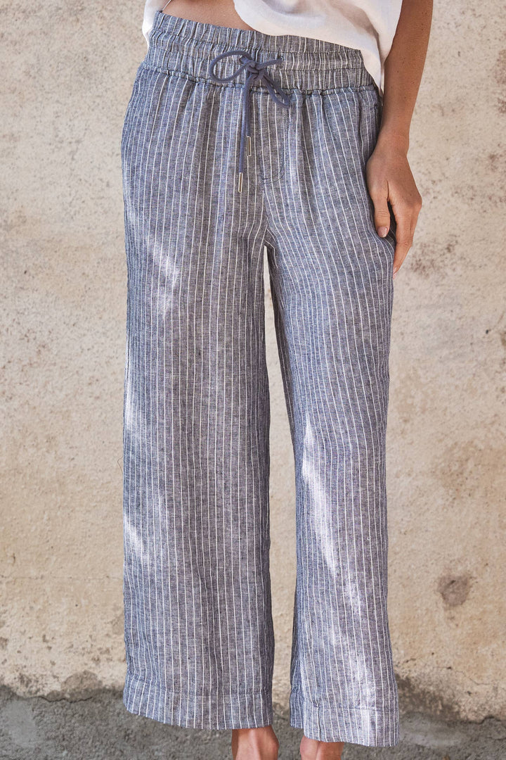 Superior Linen Wide-Leg Drawstring Pants