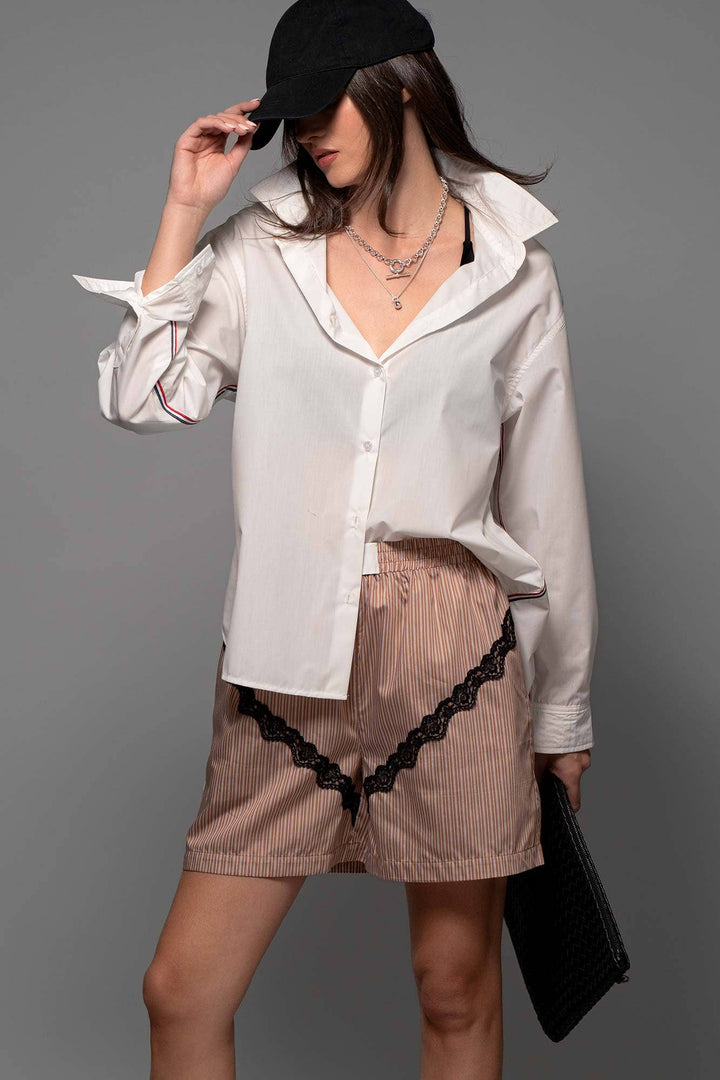Oxford Twill Tape Detail Shirt
