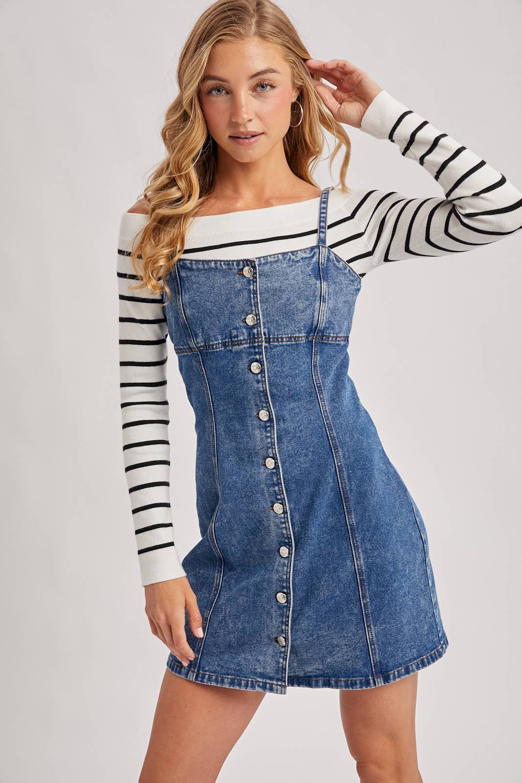 Trina Denim Buttondown Mini Dress