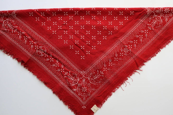 Raw Silk Bandana- Red