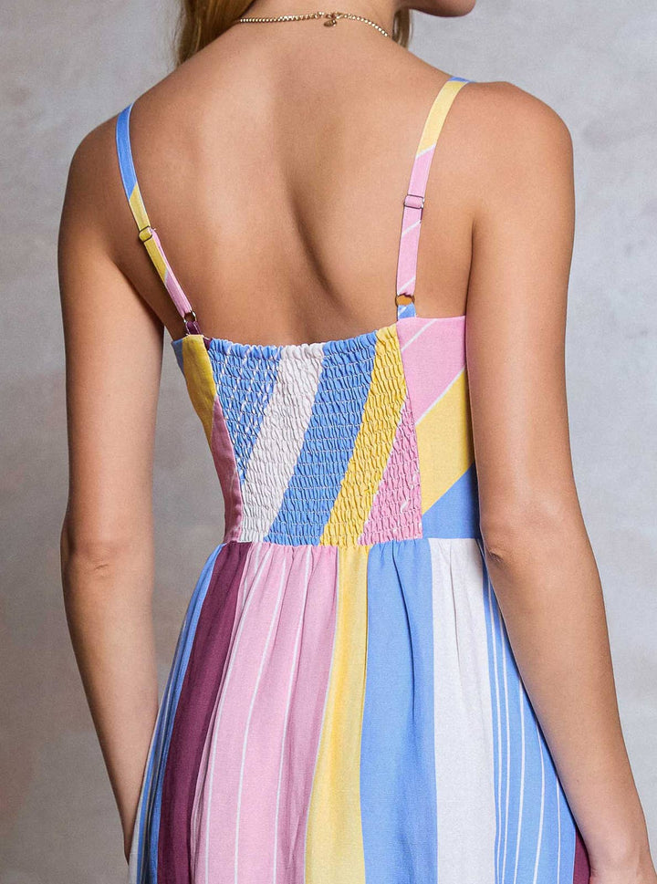 Harlow Striped Sleeveless Midi Dress