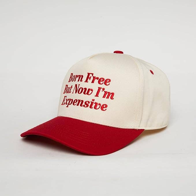 Born Free But Now I'm Expensive Hat - Red/Beige