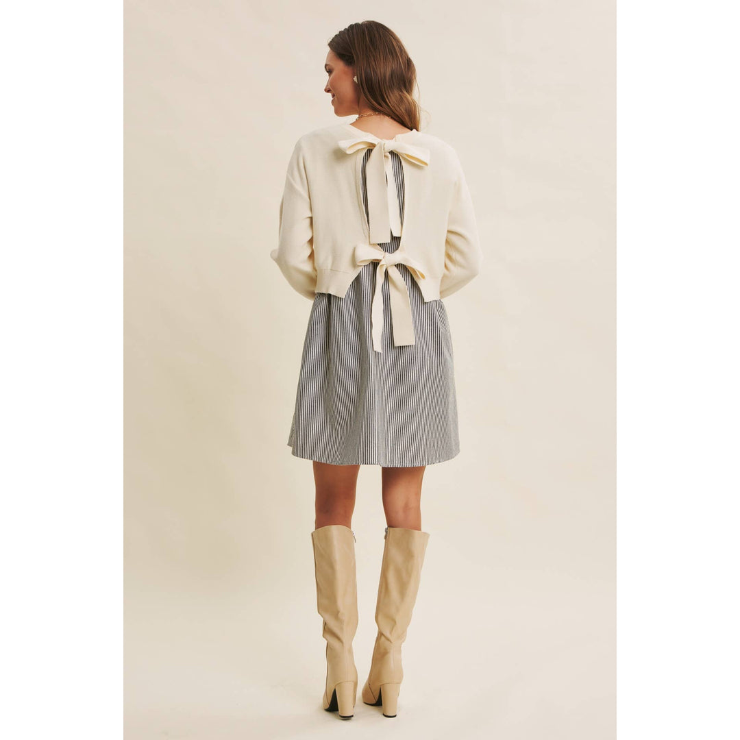 Autumn Bow Back Sweater Dress