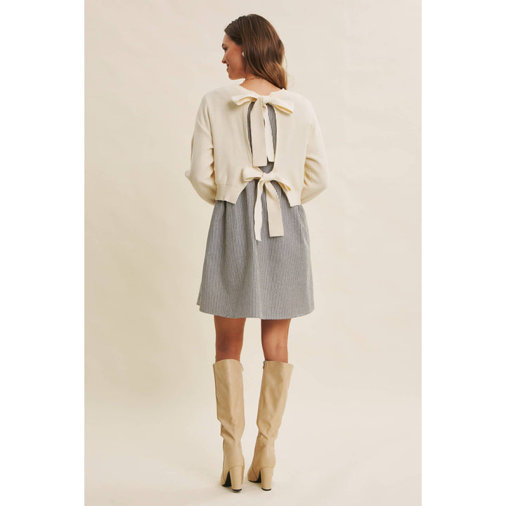 Autumn Bow Back Sweater Dress