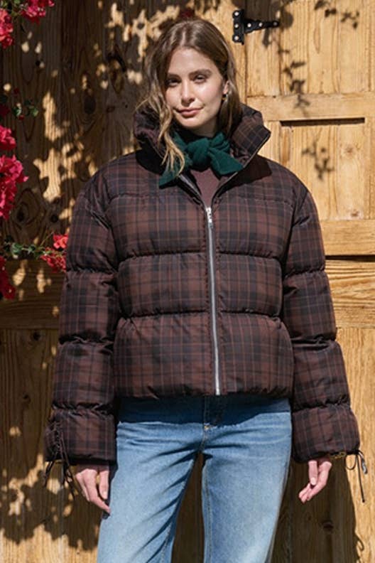 Erica Plaid Puffer Coat