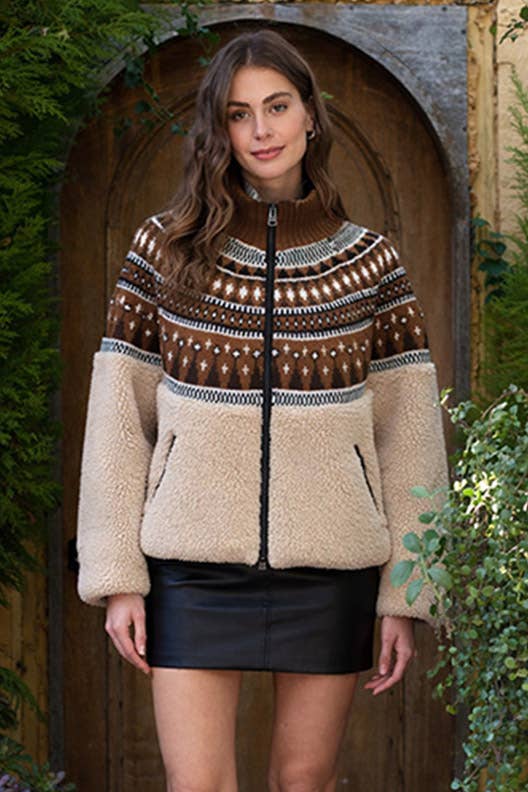 Delilah Fair Isle Sherpa Jacket