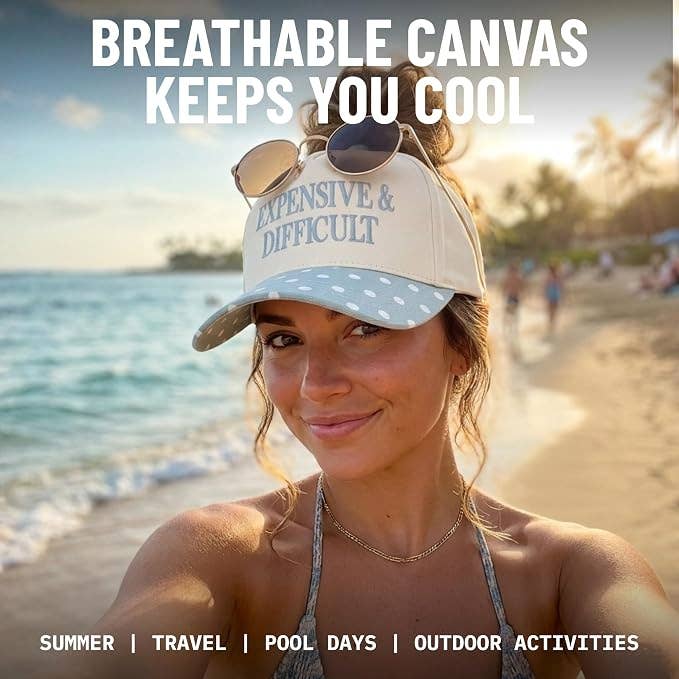 Polka Dot Expensive & Difficult Ponytail Hat