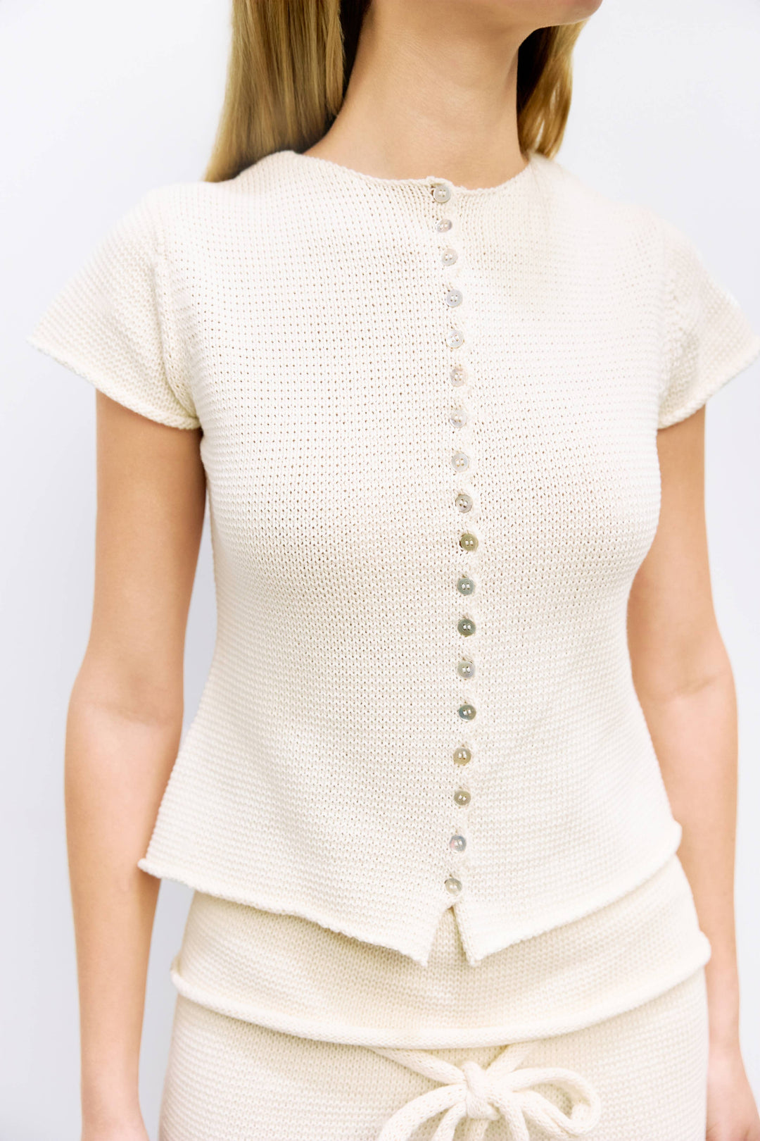 Alana Knit Button-Down Top