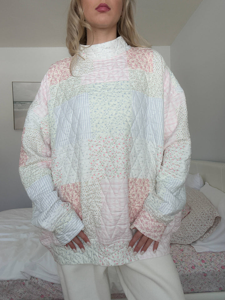 Quilted Pastel Mockneck
