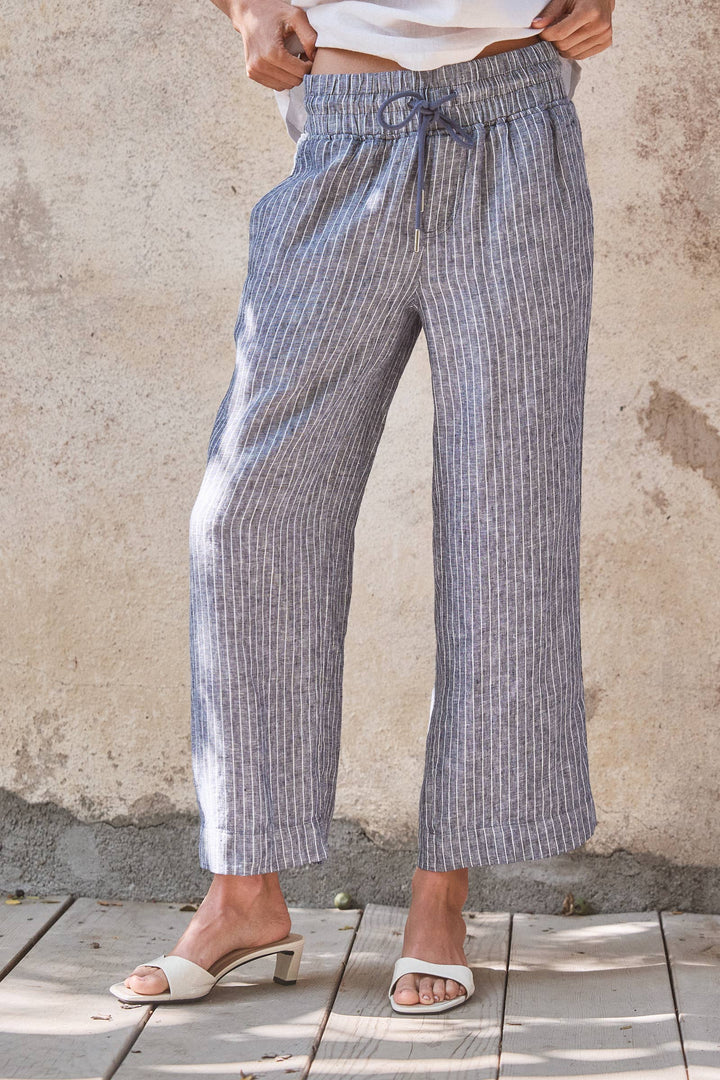 Superior Linen Wide-Leg Drawstring Pants