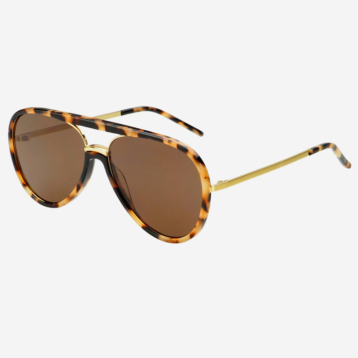 FREYRS Eyewear - Shay (NEW) Unisex Aviator Sunglasses : Milky Tortoise / Brown