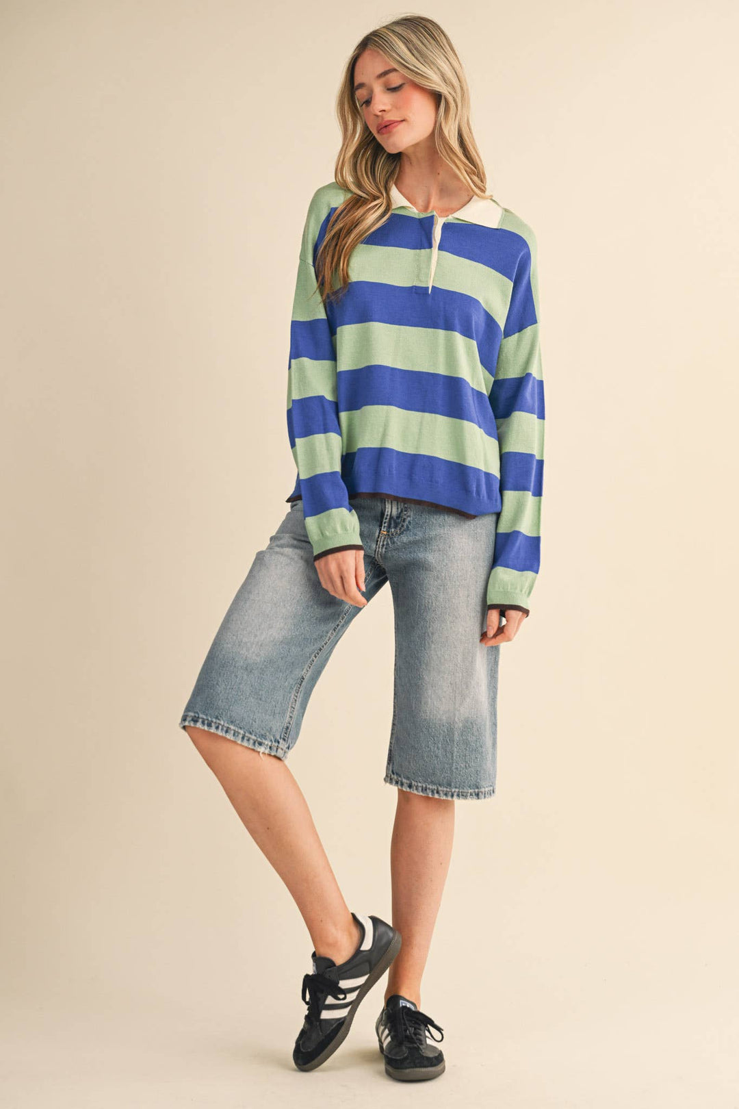 Monica Striped Rugby Sweater
