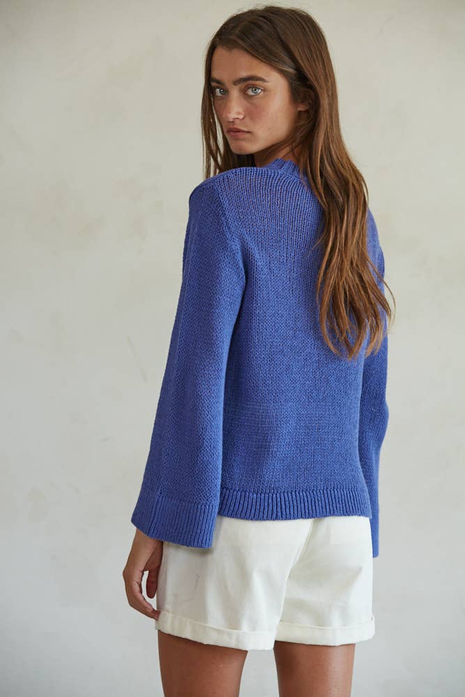 Preston Crew Neck Sweater - Midnight Blue