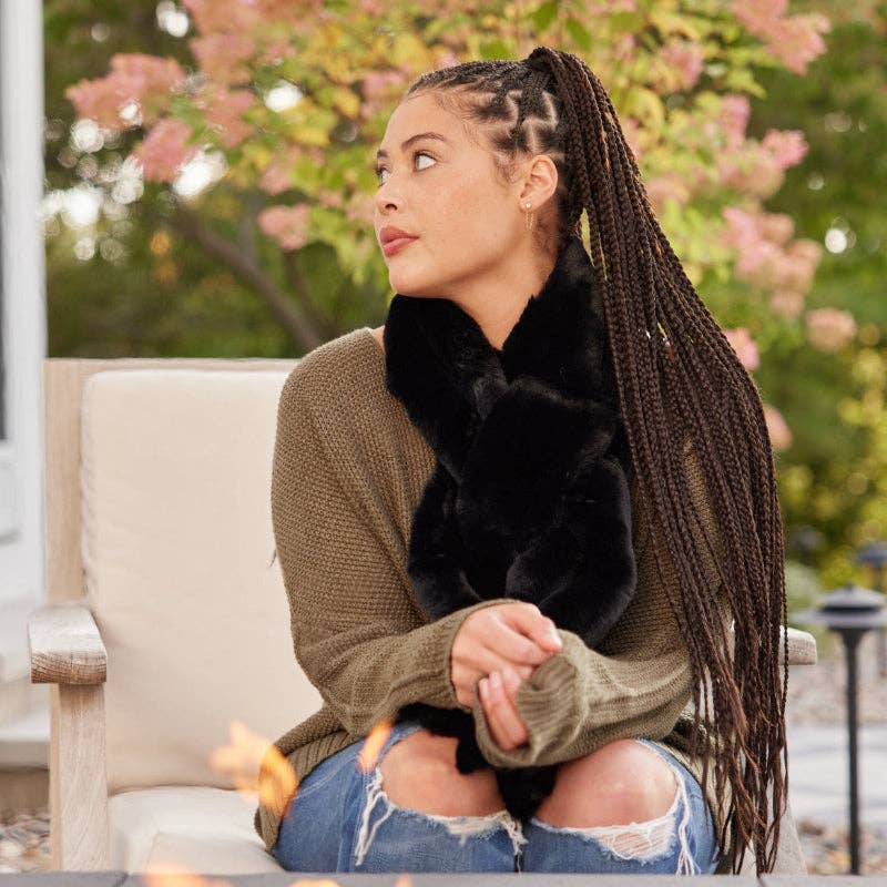 Camelia Fur Wrap Scarf