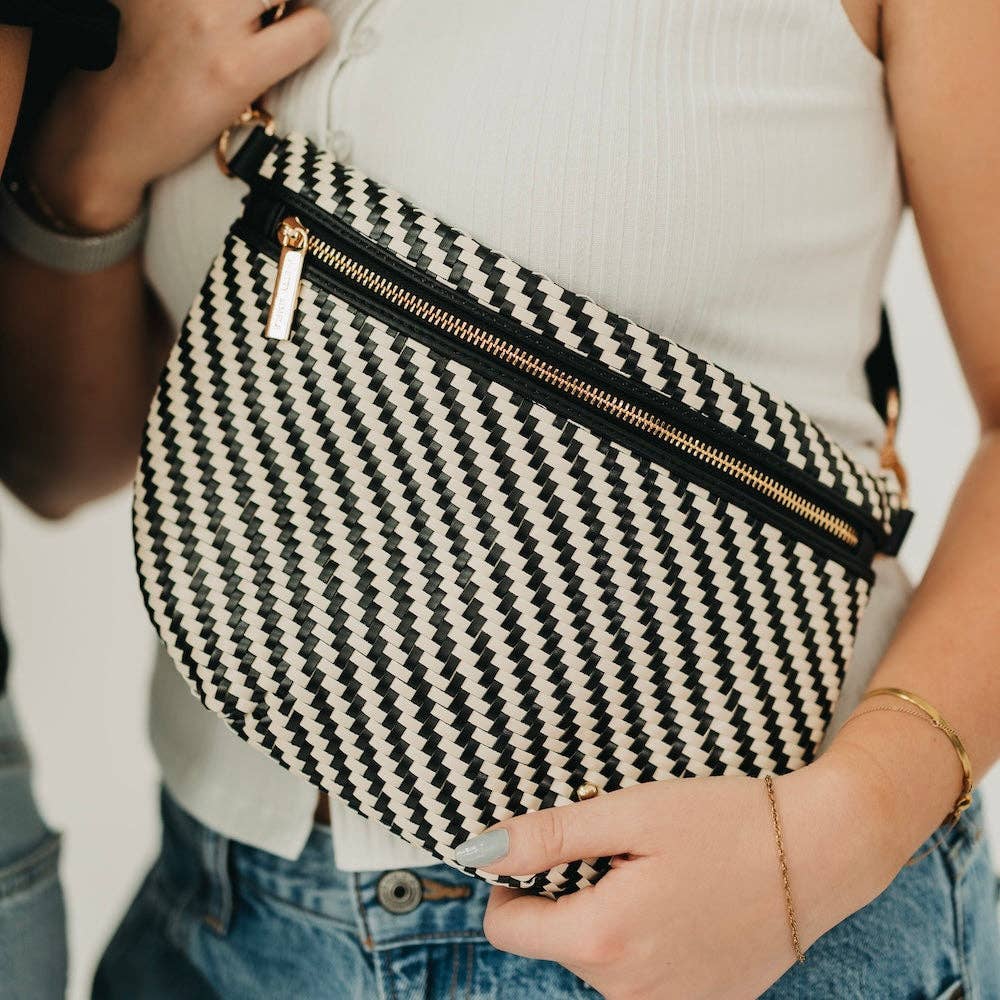 Claire Diagonal Woven Sling Bag