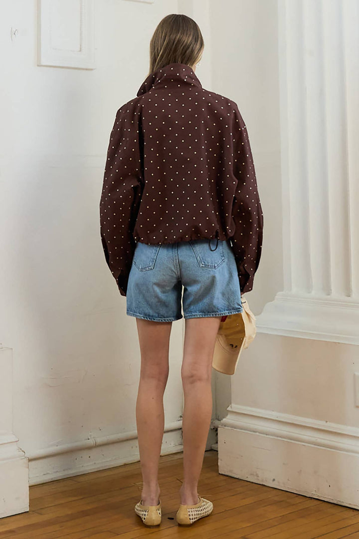 Blane Polka Dot High Neck Jacket