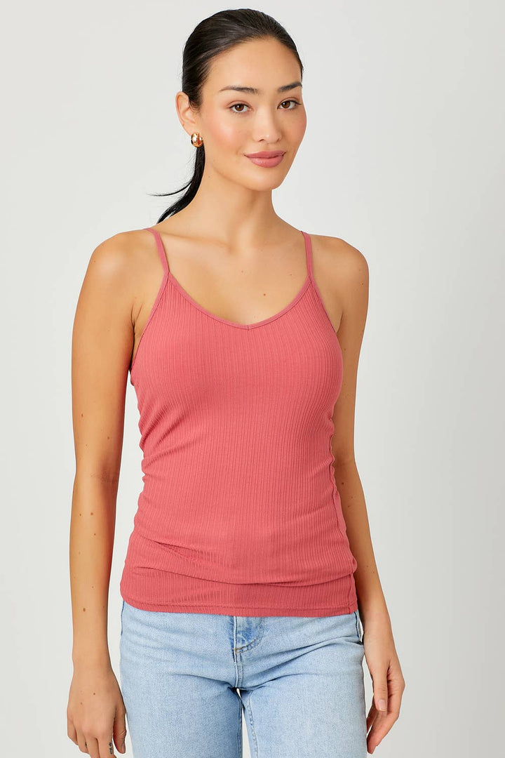 April Ribbed Tank - Berry